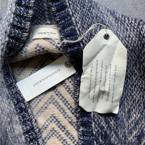 NWT Anthropologie Sleeping on Snow Cream Blue Vest XS/S - Picture 2 of 7